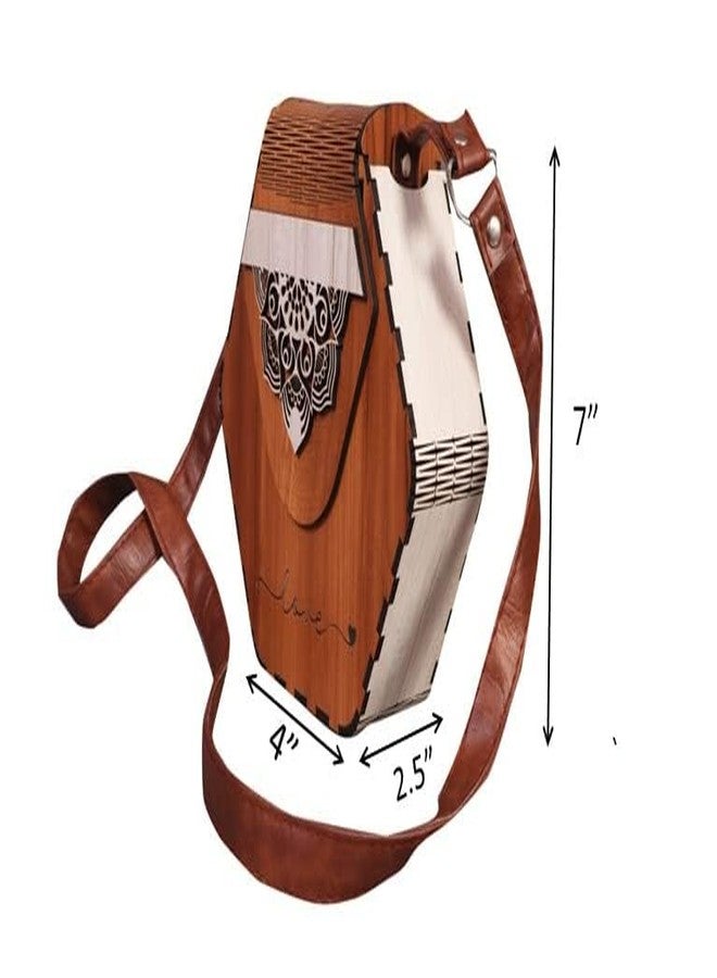 Adrohai Wooden Clutch Bags for Women Wooden Purse Clutch Bag Ladies Wallet Wooden Lightweight Unique Purse Handbags for Women Girls One Shoulder Cross Body Bag Women (Brown) - Image 3